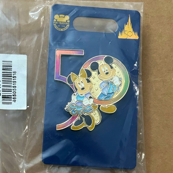 Disney Parks Walt Disney World 50th Anniversary Mickey and Minnie Disney Pin - Picture 1 of 2
